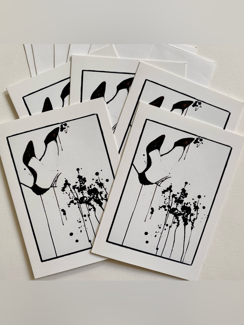 5 Any Occasion Greeting Cards Stiletto Heels Shoe Art Painting Gift Card For Her